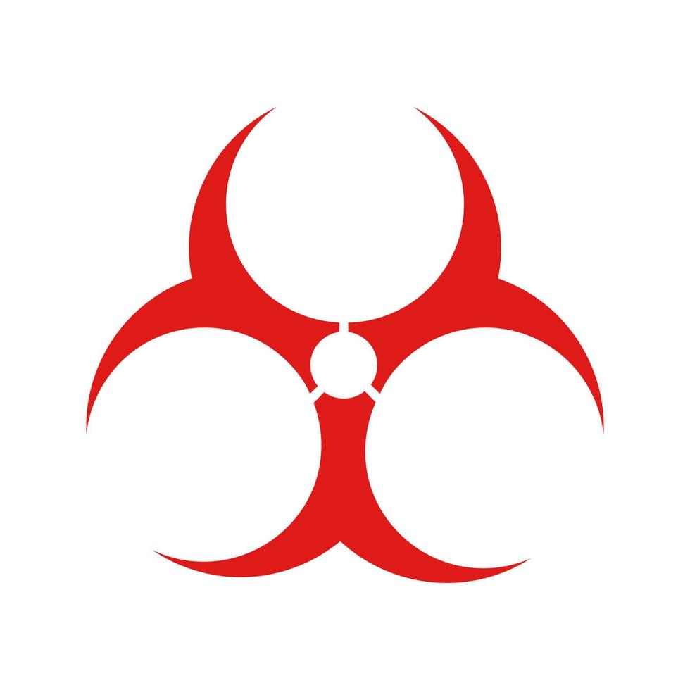 Biohazard danger glyph color icon. Bio hazard caution. Silhouette symbol on white background with no outline. Negative space. Vector illustration