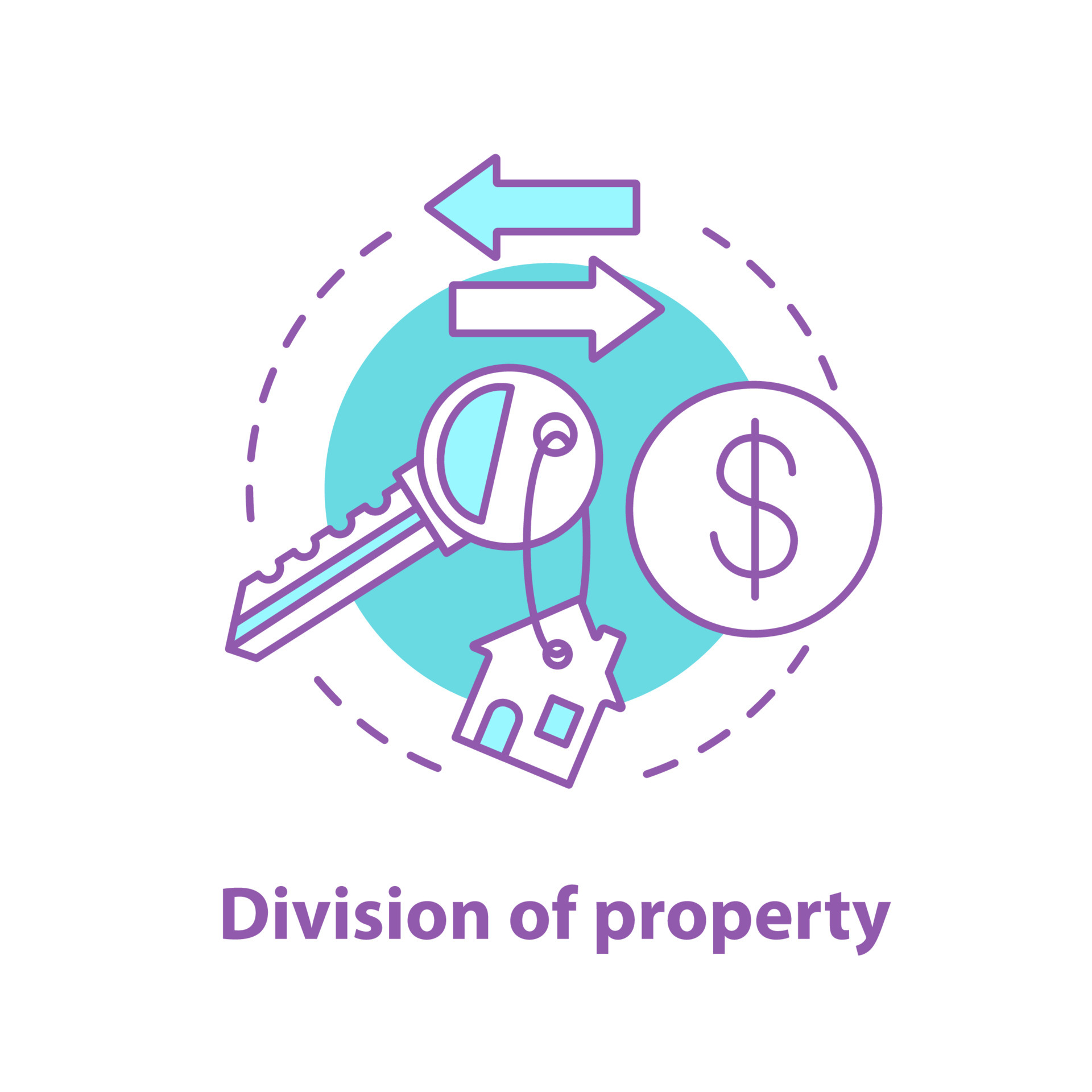 Division of property concept icon. Real estate distribution. Property