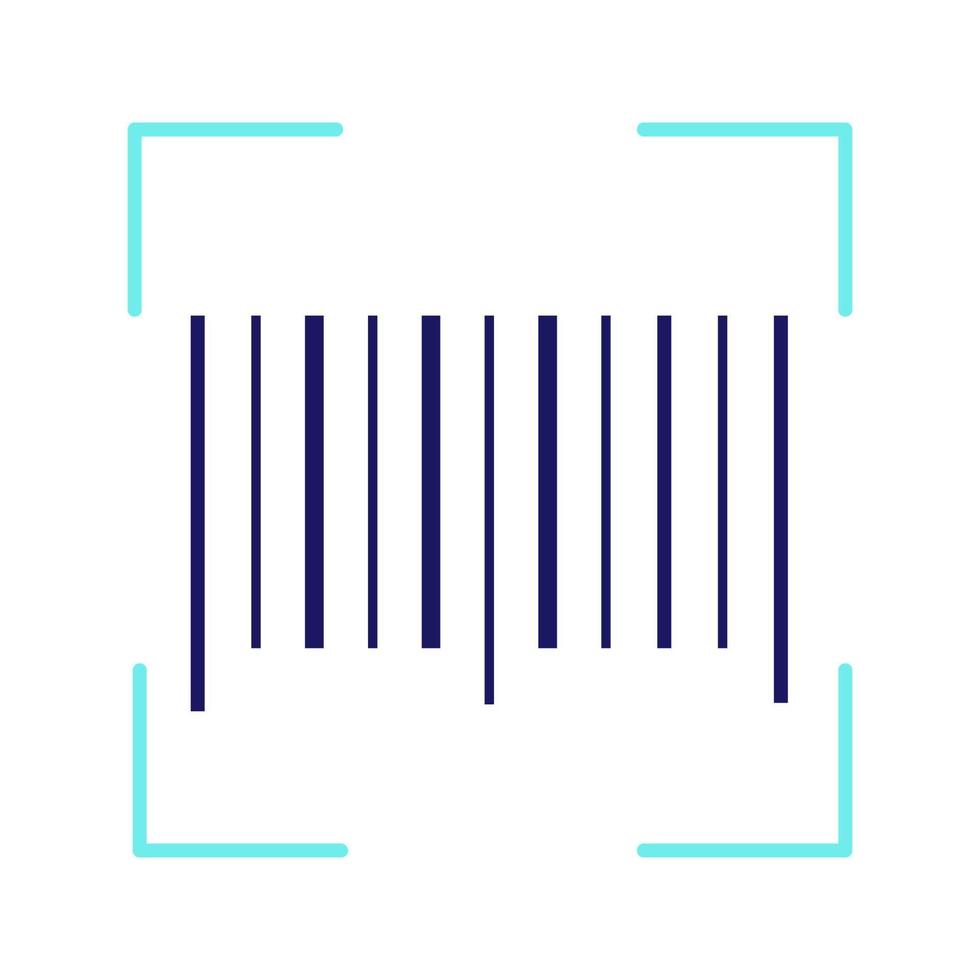 Traditional barcode color icon. Linear code scanning. One dimensional barcode scanner. UPC code. Isolated vector illustration