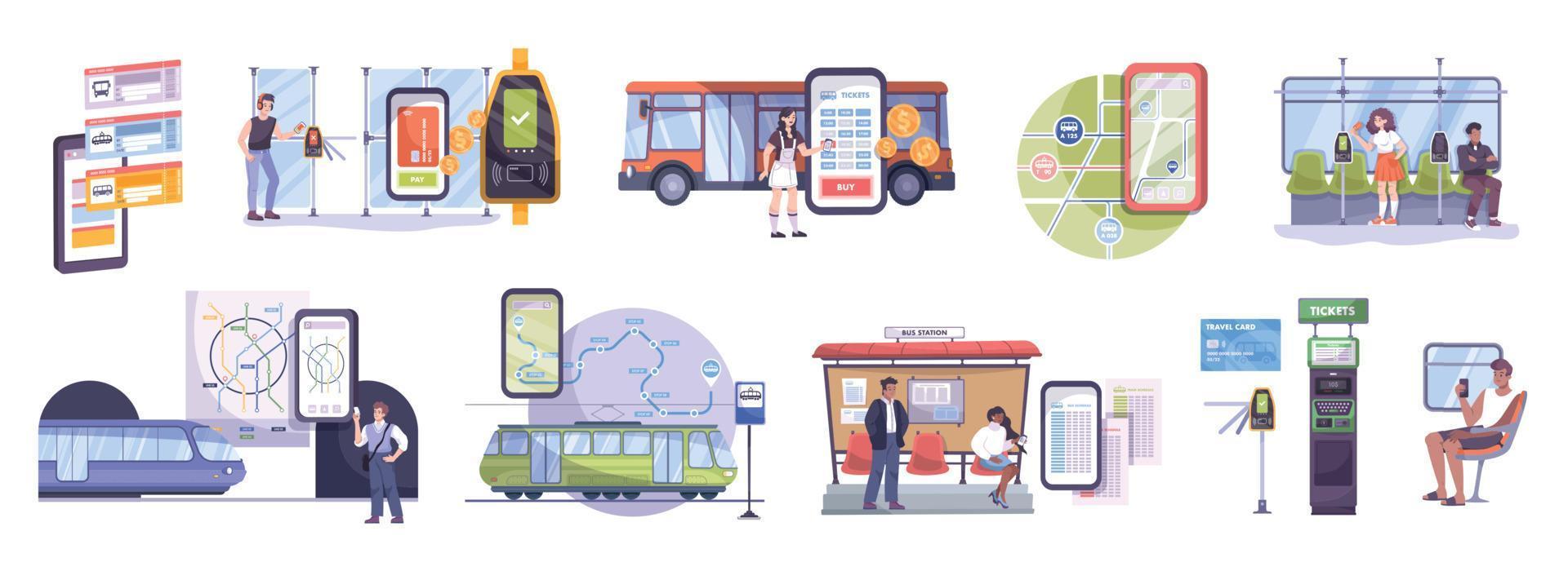 Transport App Set vector