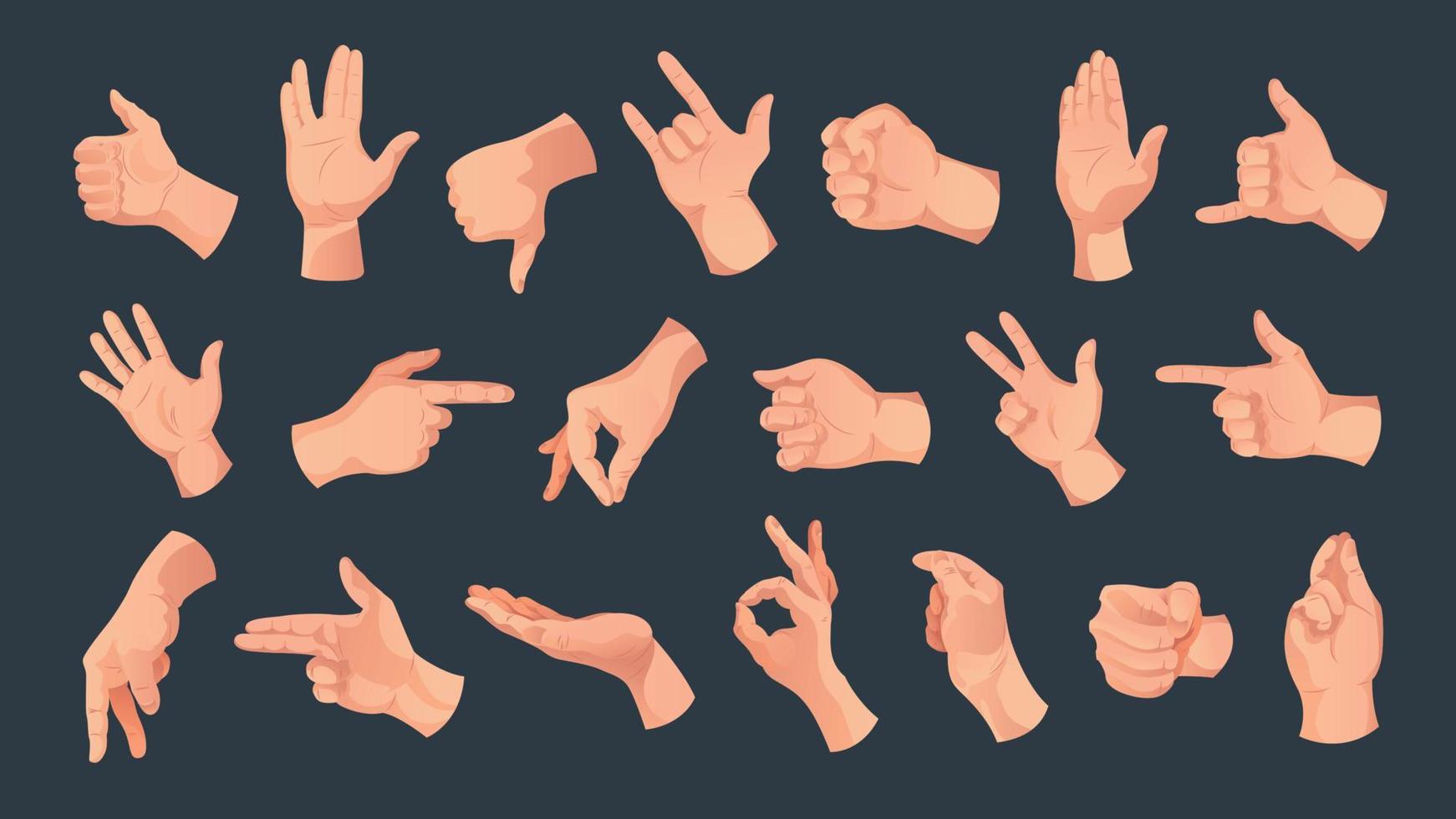 conjunto de iconos de gestos con las manos vector
