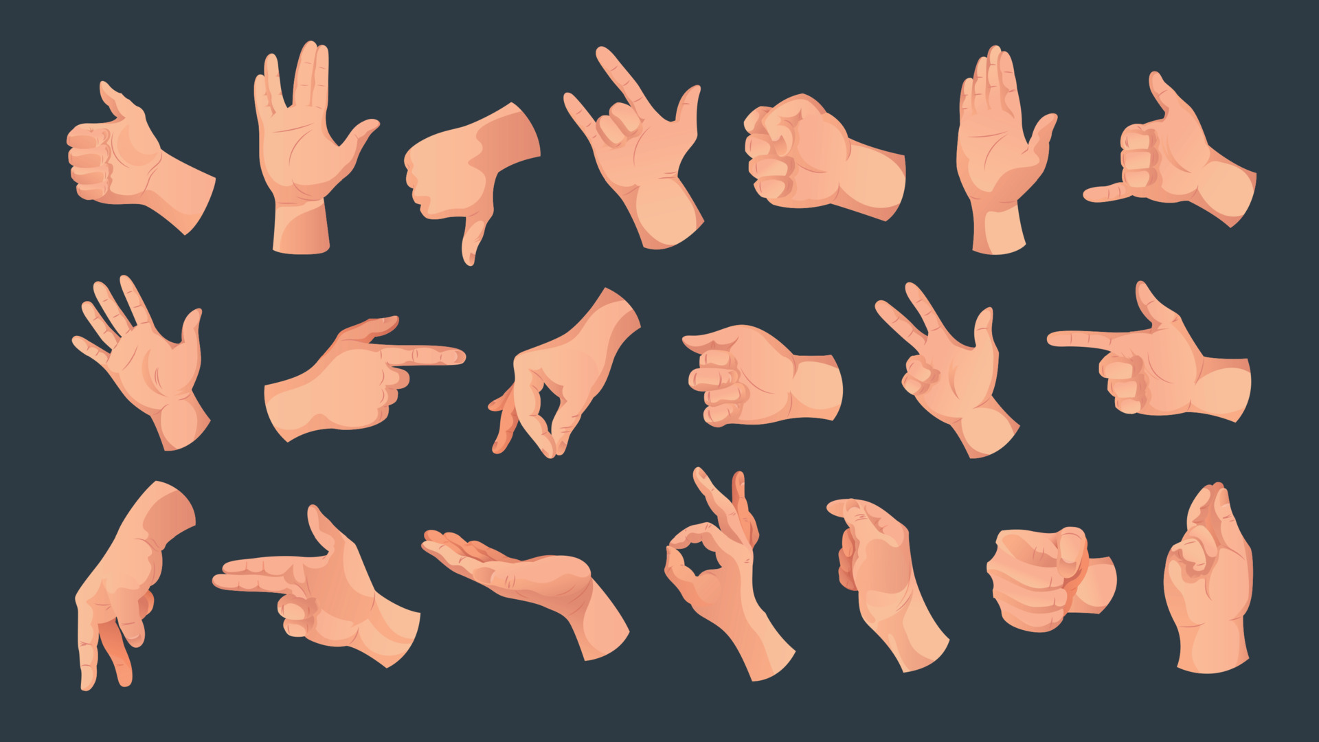 Hand Gestures Icon Set 5680451 Vector Art at Vecteezy