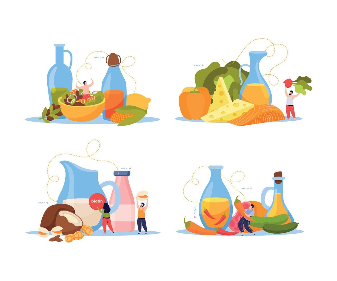 Food With Oil Compositions vector
