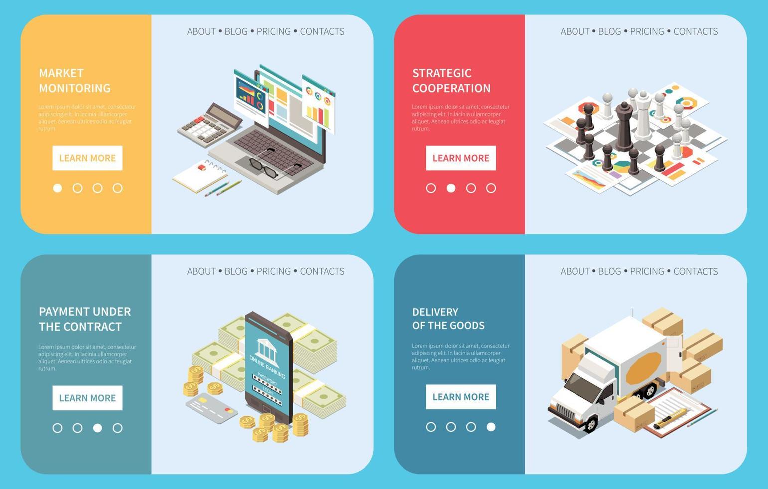 Procurement Management Isometric Concept vector