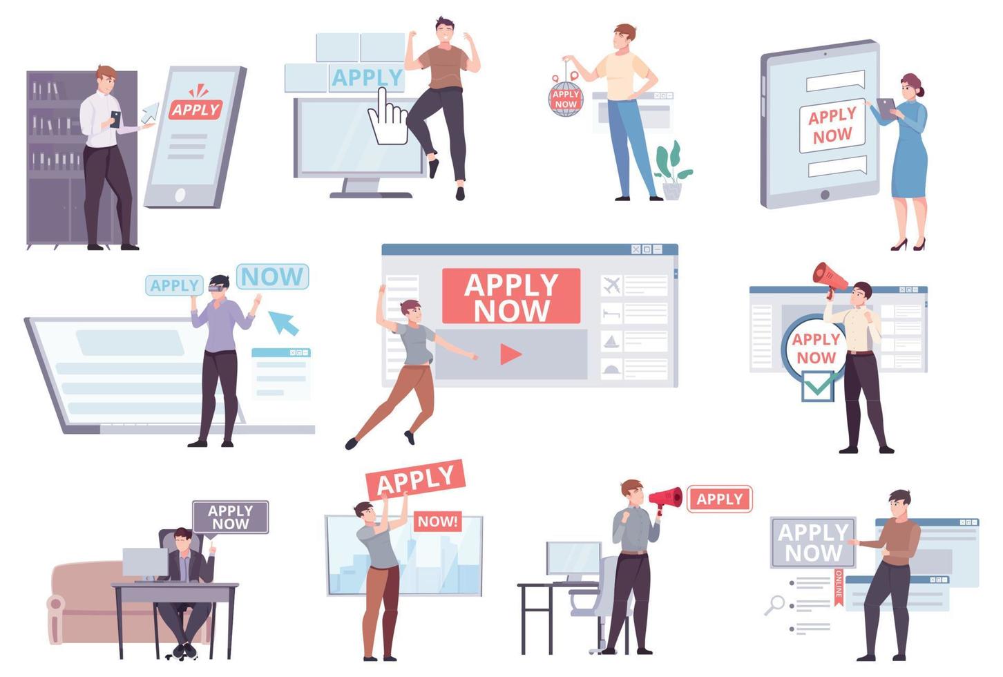 Apply Now Icon Set vector