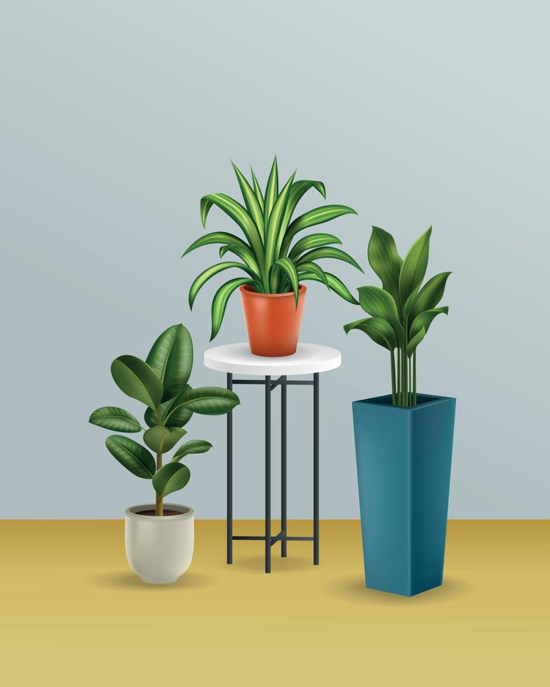 Realistic Plants House vector
