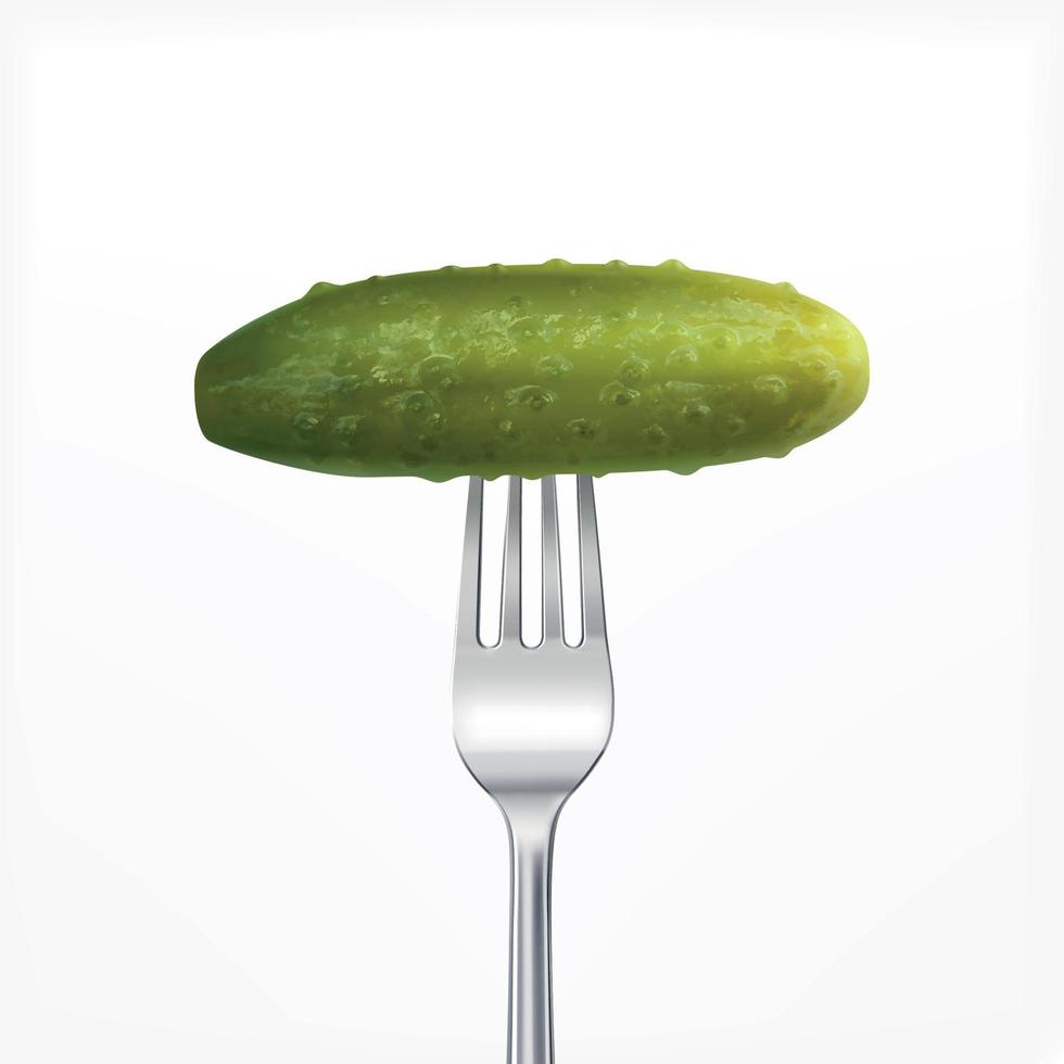 composición de pepino en tenedor vector