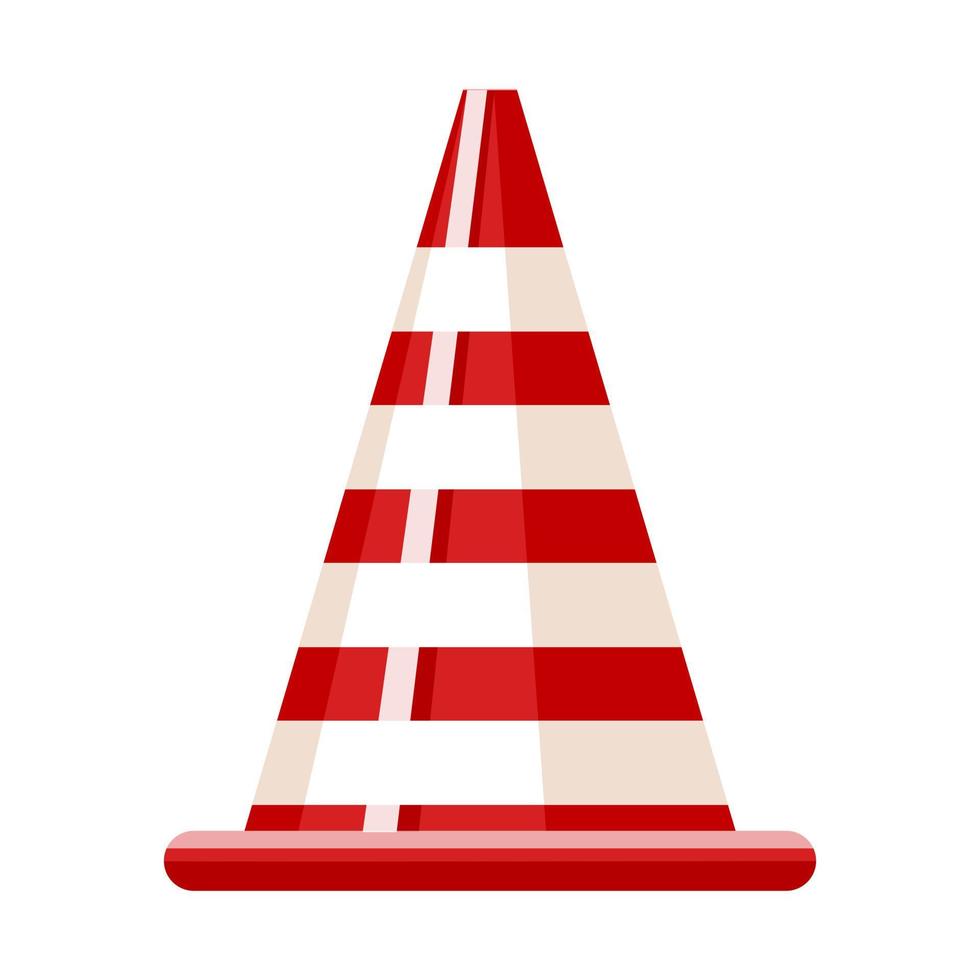 cone traffic icon isolated on white background. Construction cone in flat style. vector