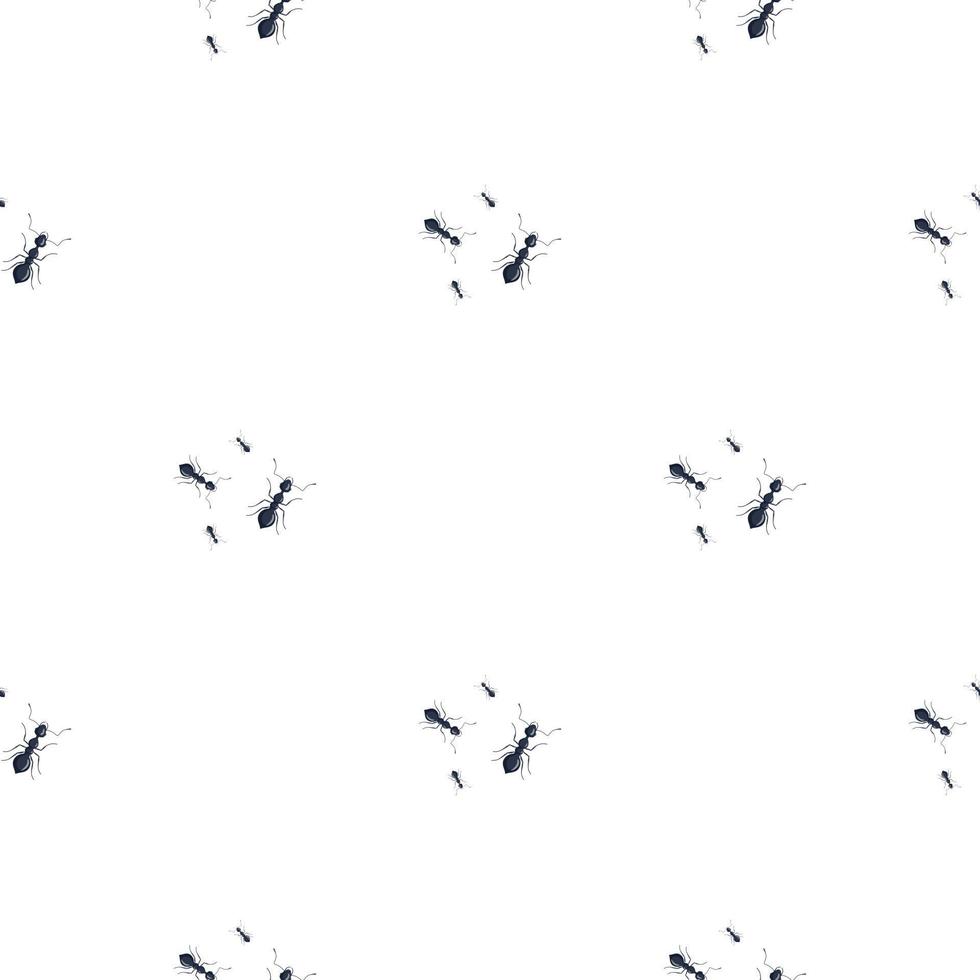 Ants seamless pattern. Insects on colorful background. Vector illustration for textile