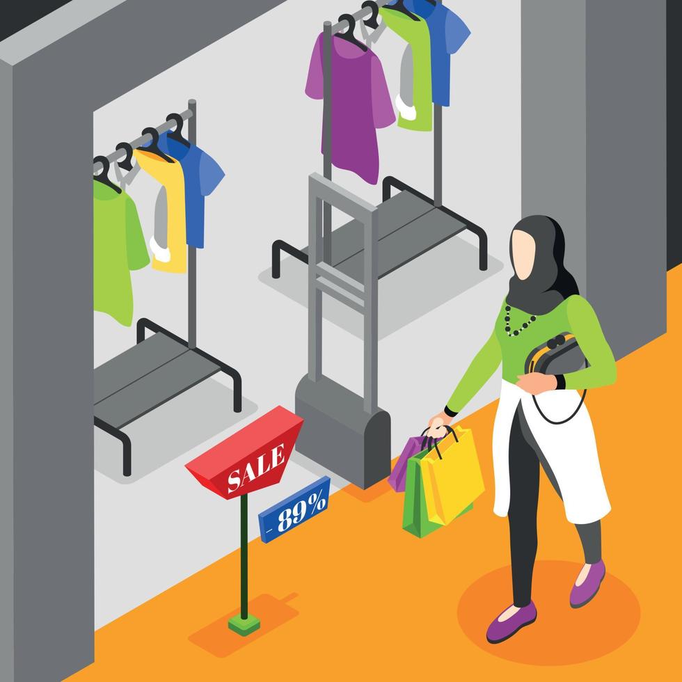 Shopping Isometric Background vector