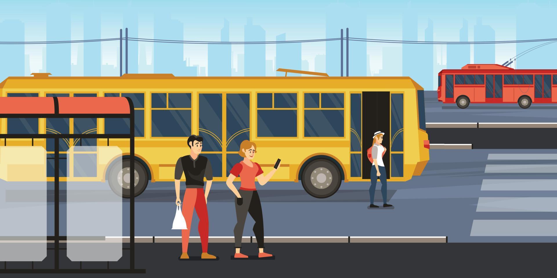 Public Transport People Composition vector