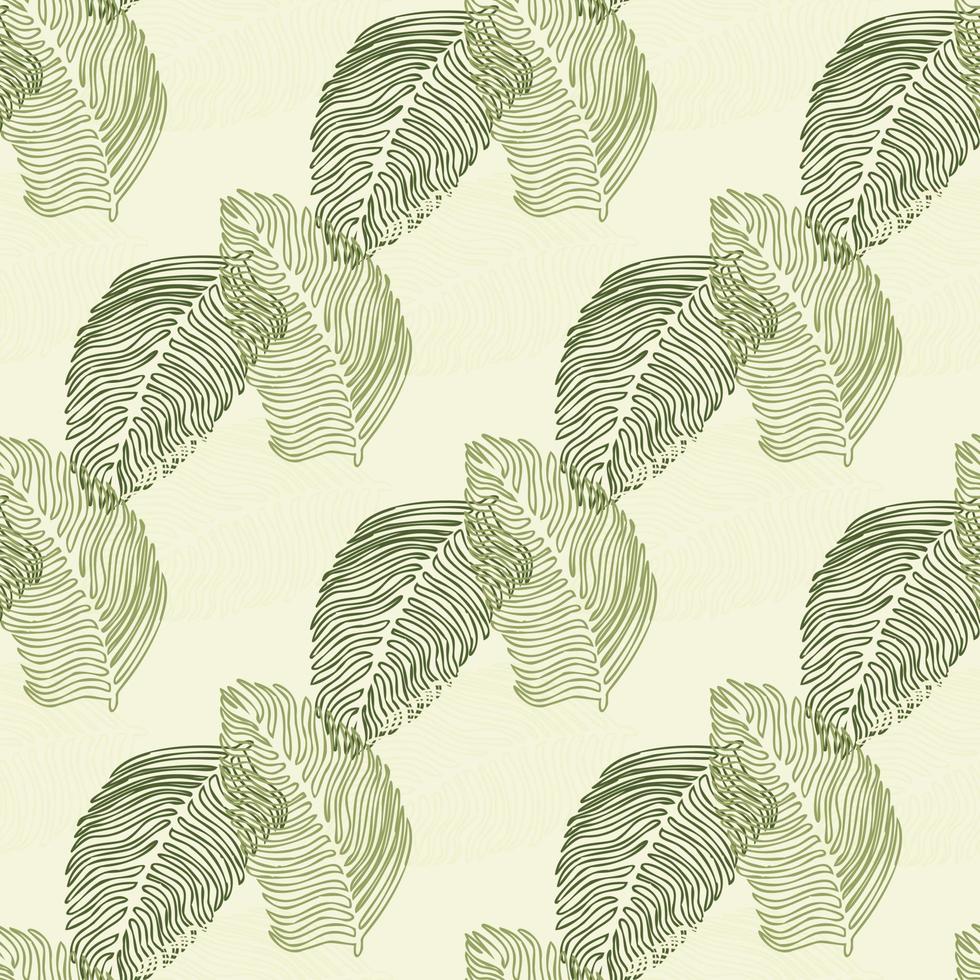 Modern palm leaf seamless pattern with hand drawn tropical print. Modern nature background. Vector illustration for seasonal textile.