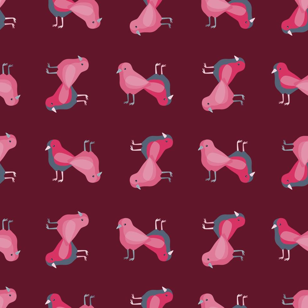 Seamless pattern of chicken. Domestic animals on colorful background. Vector illustration for textile.