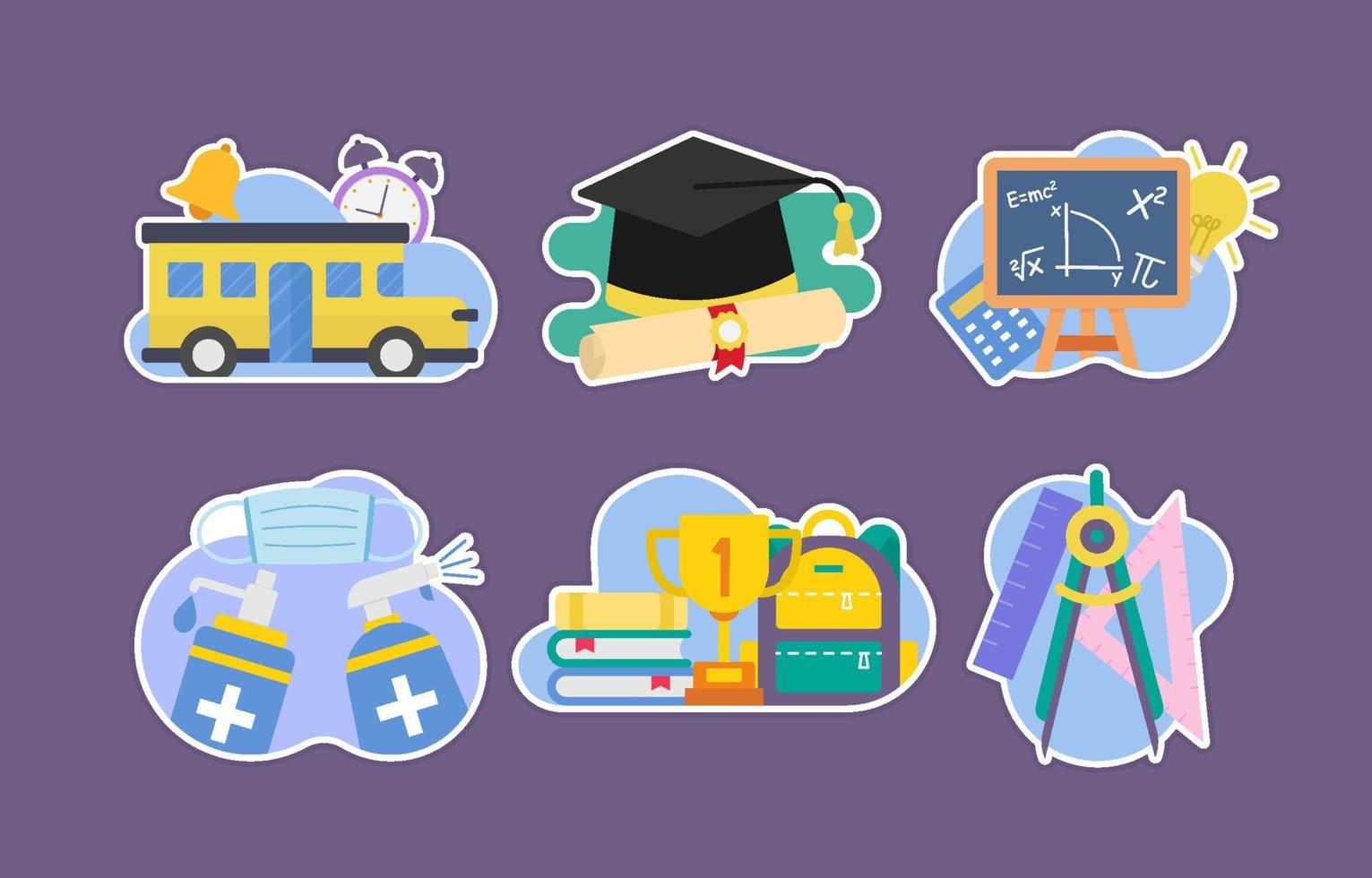 Back to School Activity Sticker Set vector