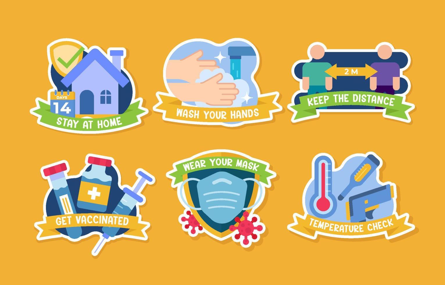 New Normal Activity Sticker Label vector