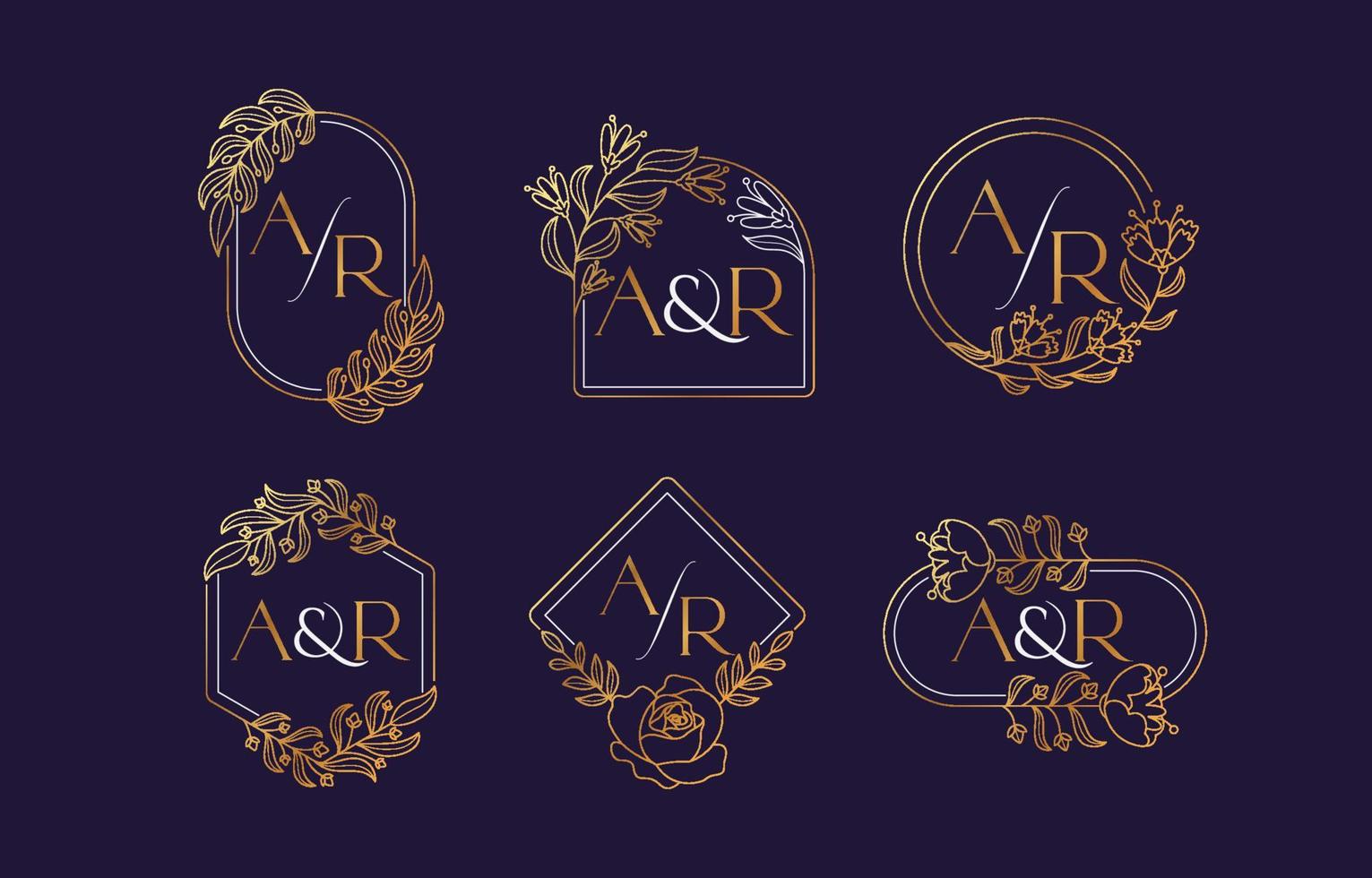 Wedding Initial Monogram Set Template vector