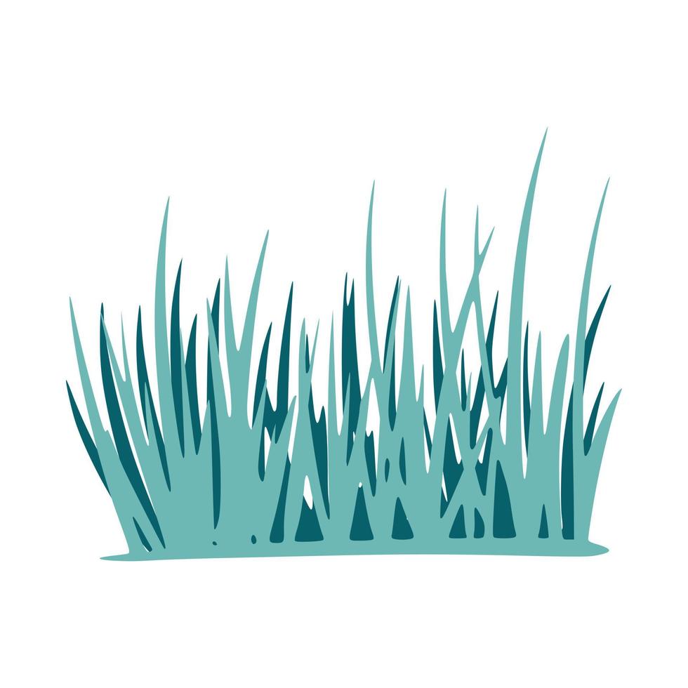 Grass isolated on white background. Hand drawn graphic element. vector