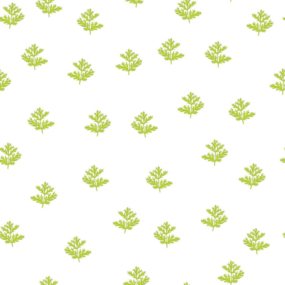 ajenjo de patrones sin fisuras sobre fondo blanco. hermosa planta ornamento verano color verde. plantilla de textura aleatoria para tela. vector