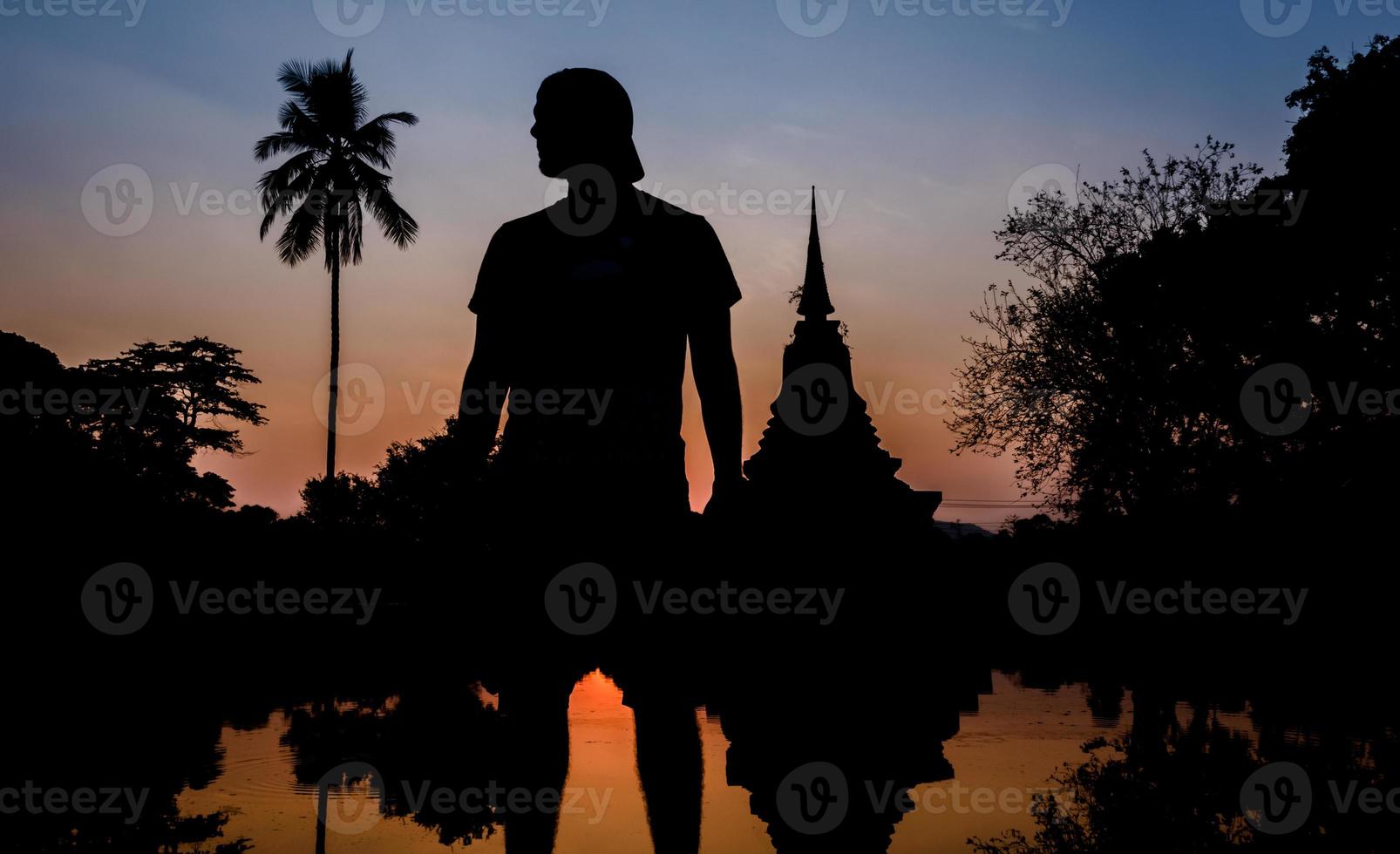 Thai Temple Sunset photo