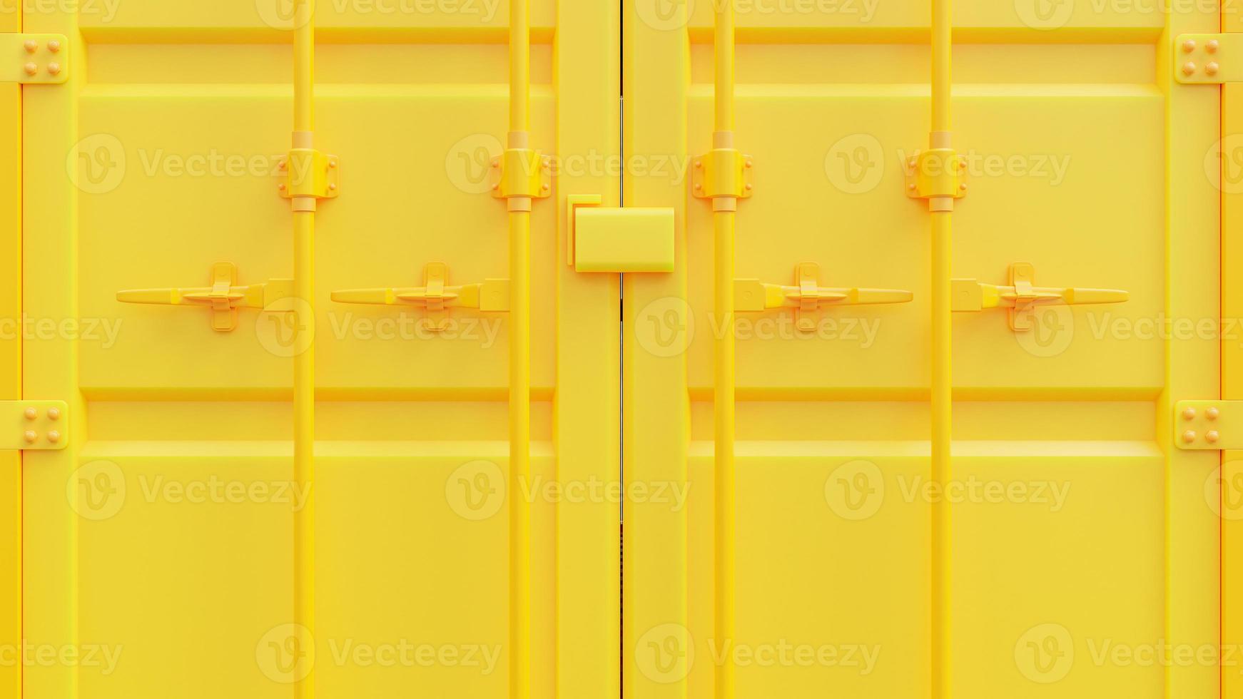 Side of the yellow container. Abstract background for put banner and logo or message. Minimal idea concept, 3D Render. photo