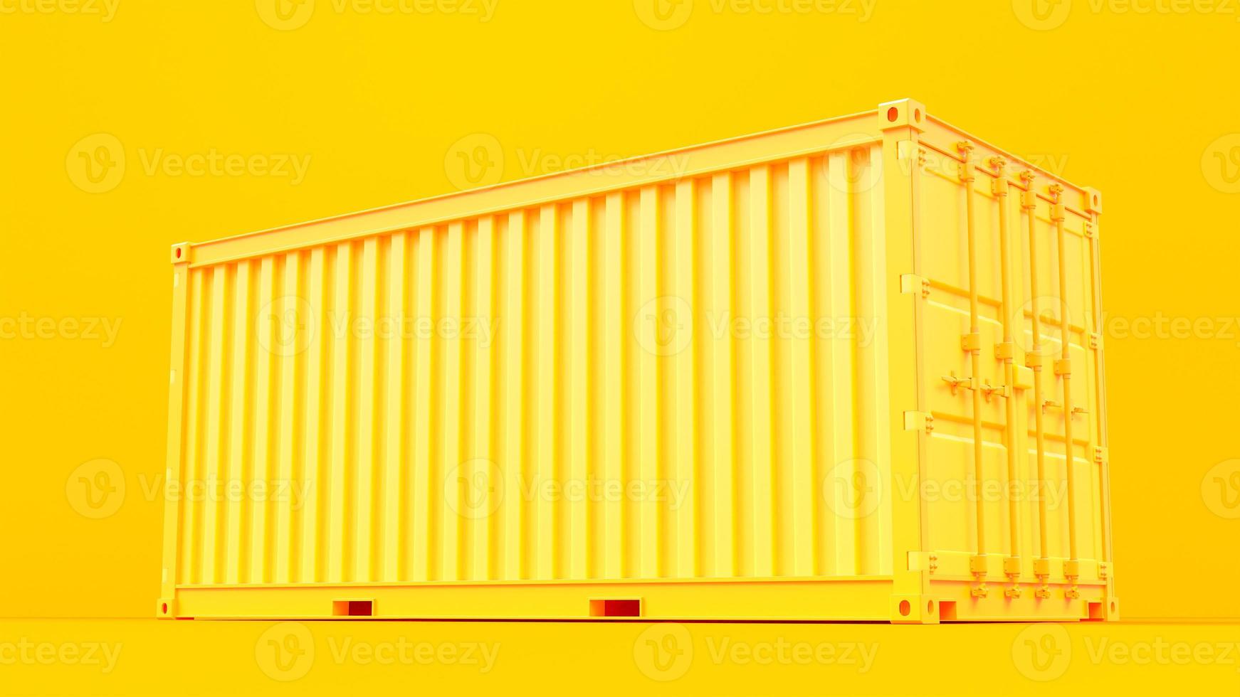 Side of the yellow container. Abstract background for put banner and logo or message. Minimal idea concept, 3D Render. photo