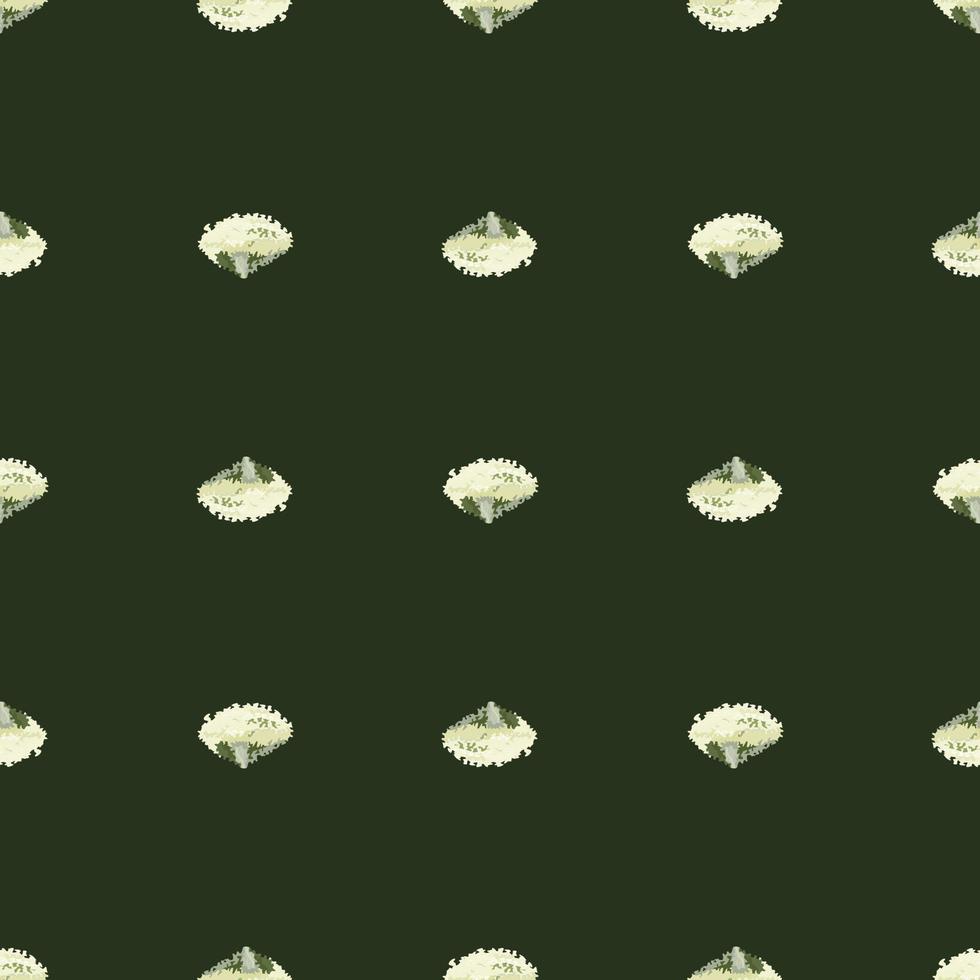 Seamless pattern lola rosa salad on dark green background. Minimalism ornament with lettuce vector