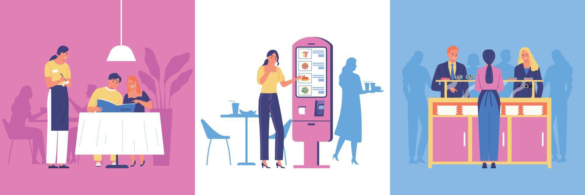 Public Canteen Design Concept vector
