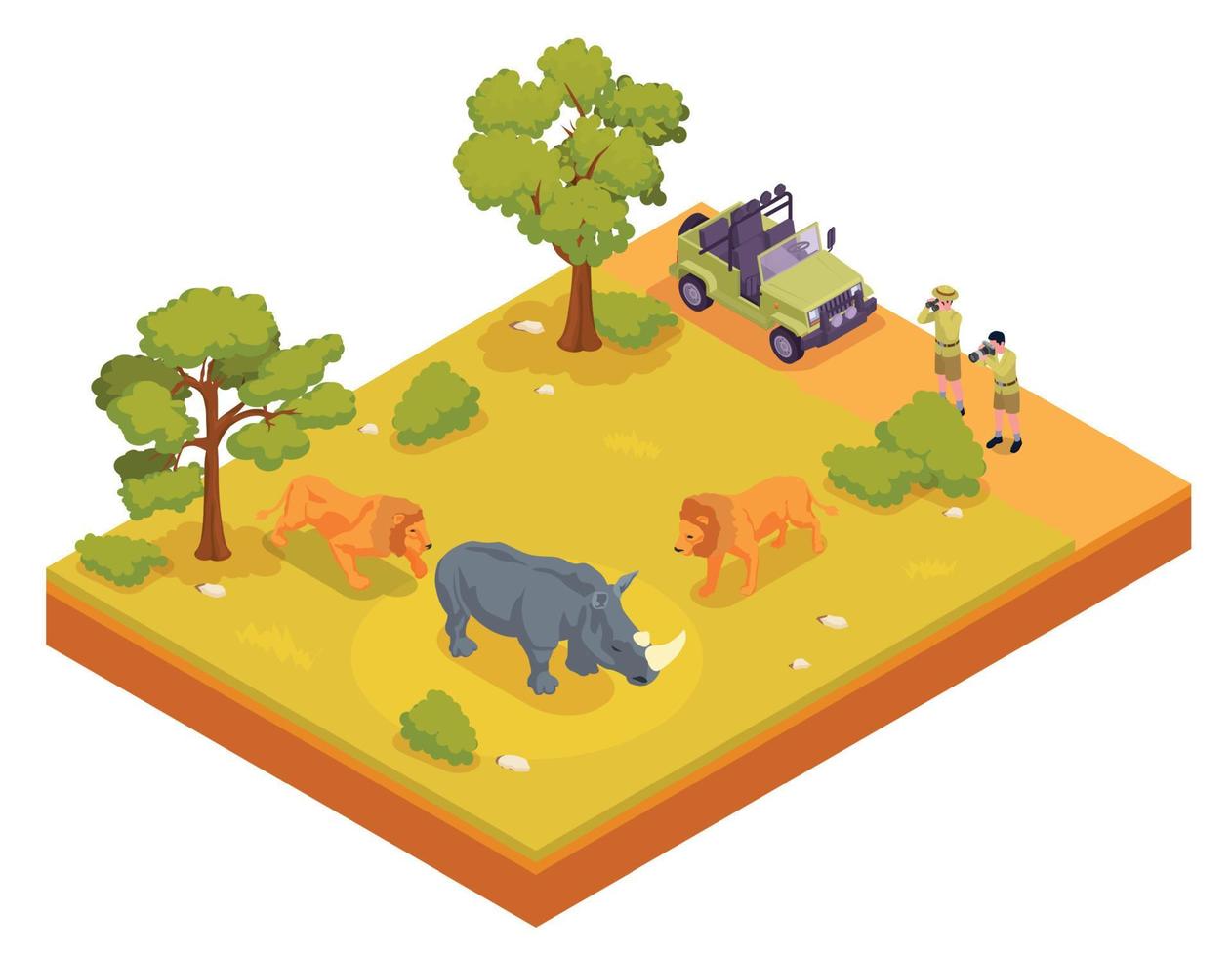 Safari Isometric Composition vector