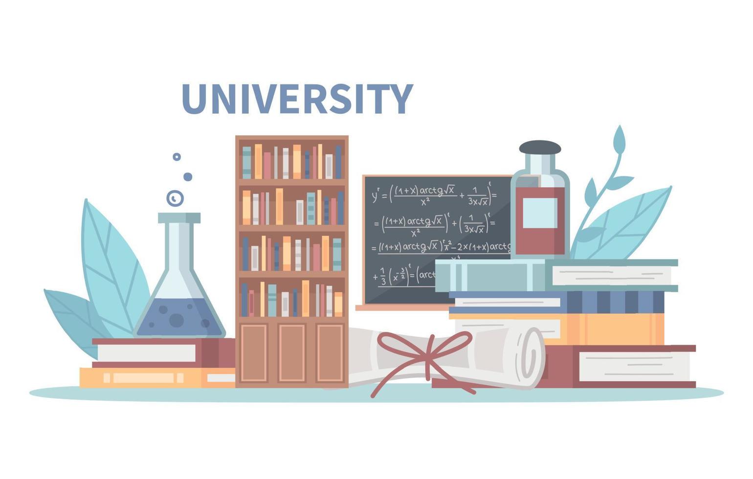 University College Cartoon Composition vector