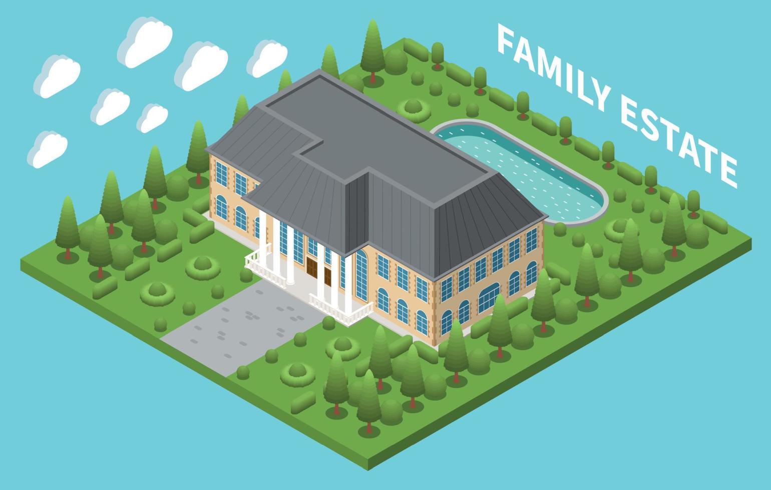 Family Estate Isometric Composition vector