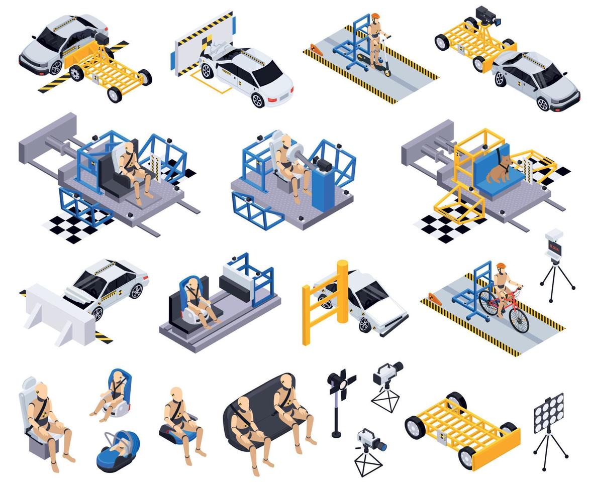 Crash Test Icon Set vector