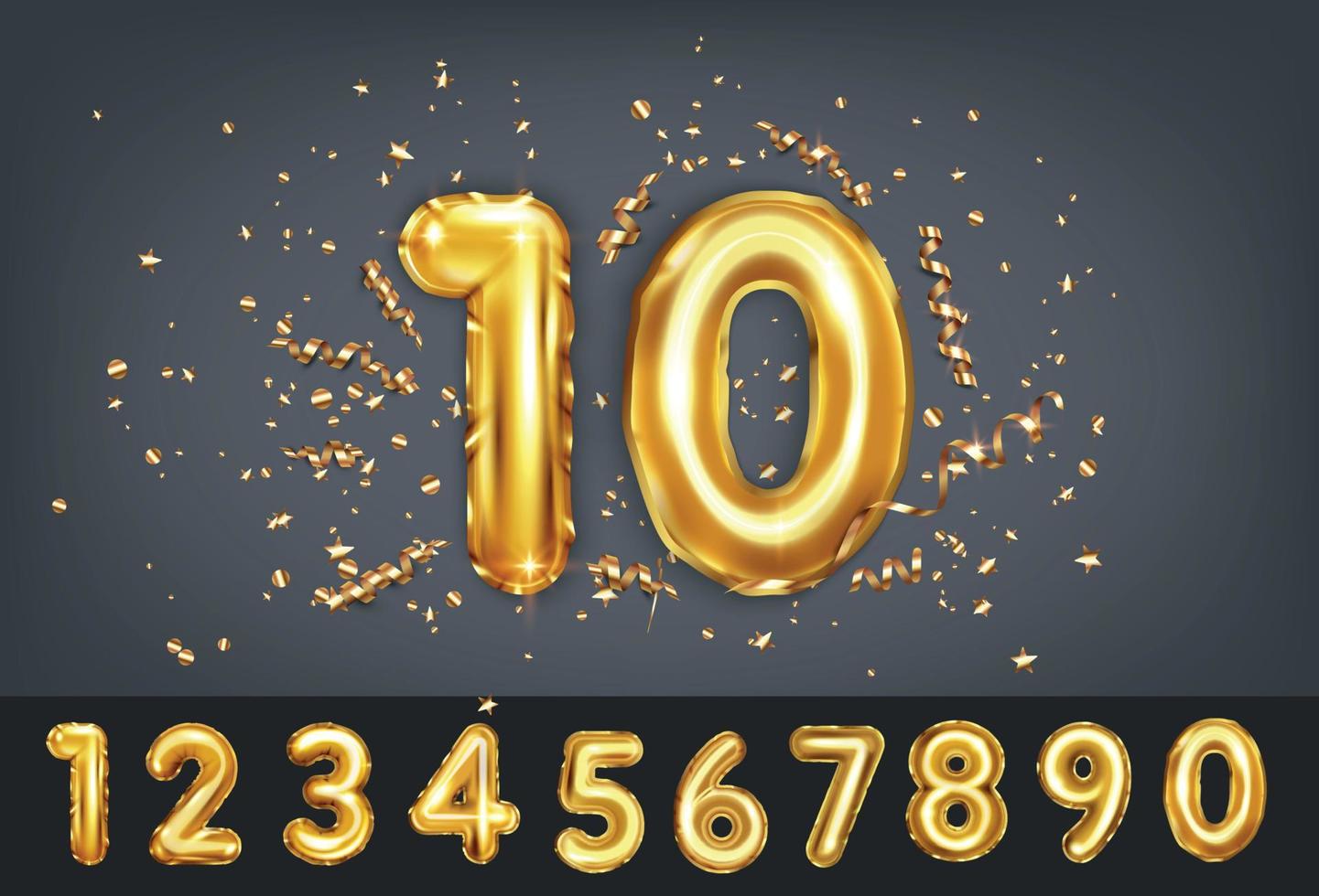 Balloon Numbers Background vector