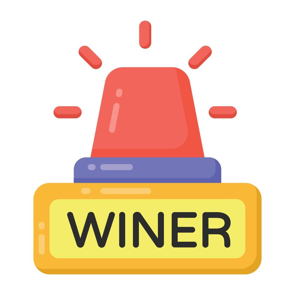 un icono de alerta de ganador en un diseño editable plano vector