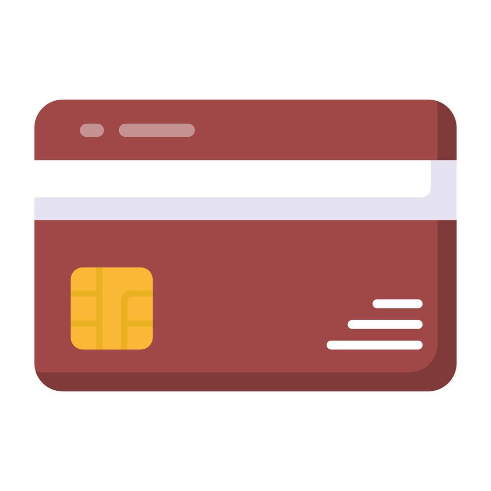 un icono editable plano de tarjeta de débito vector