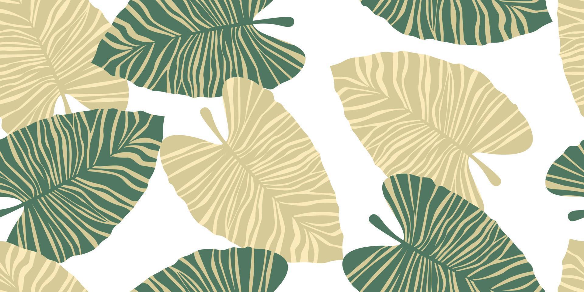 Modern tropical palm leaves seamless pattern. Exotic botanical texture. Jungle leaf seamless wallpaper. vector