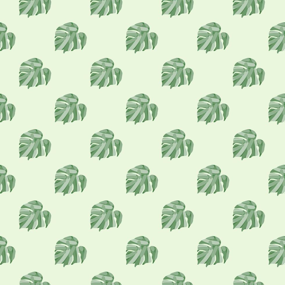 Monstera leaves tropical seamless pattern. Palm leaf endless wallpaper. vector