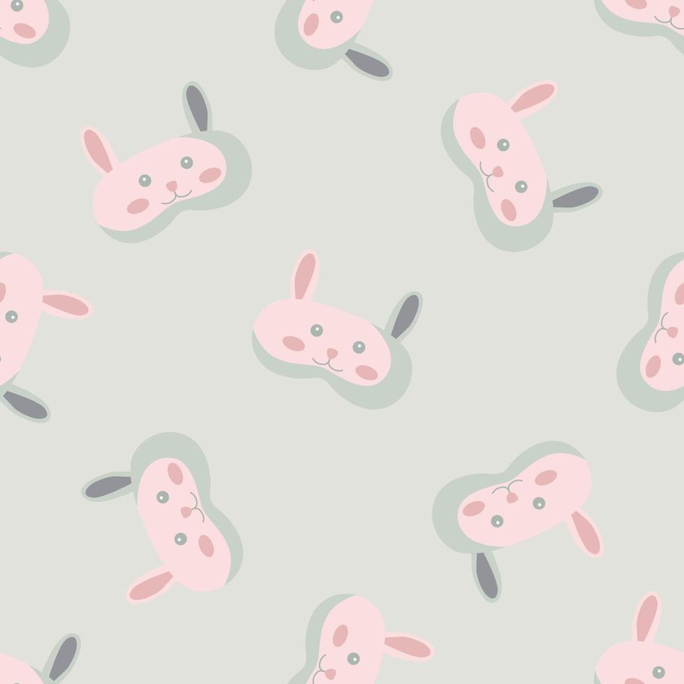 conejo color rosa claro patrón geométrico sin costuras sobre fondo verde claro. elemento de diseño gráfico infantil para diferentes propósitos. vector