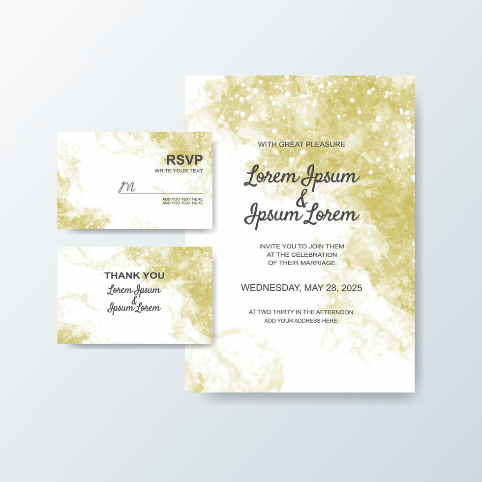 Wedding invitation with abstract watercolor background vector