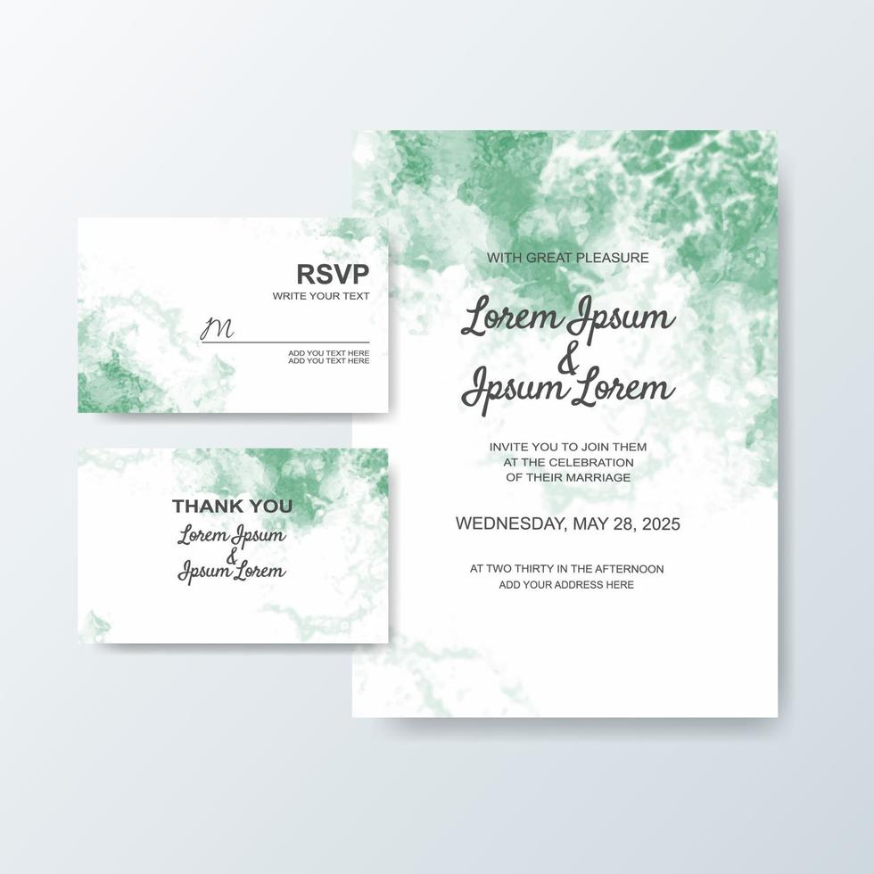 Wedding invitation with abstract watercolor background vector