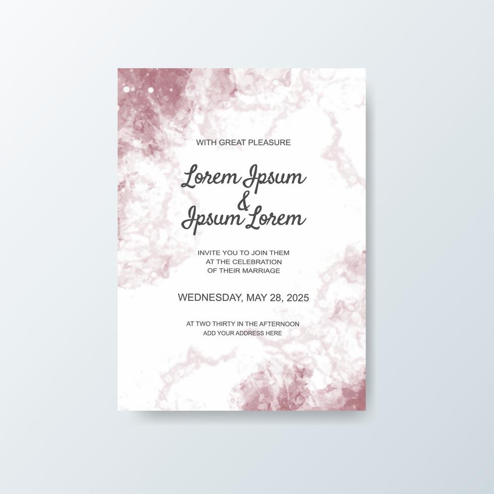 Wedding invitation with abstract watercolor background vector