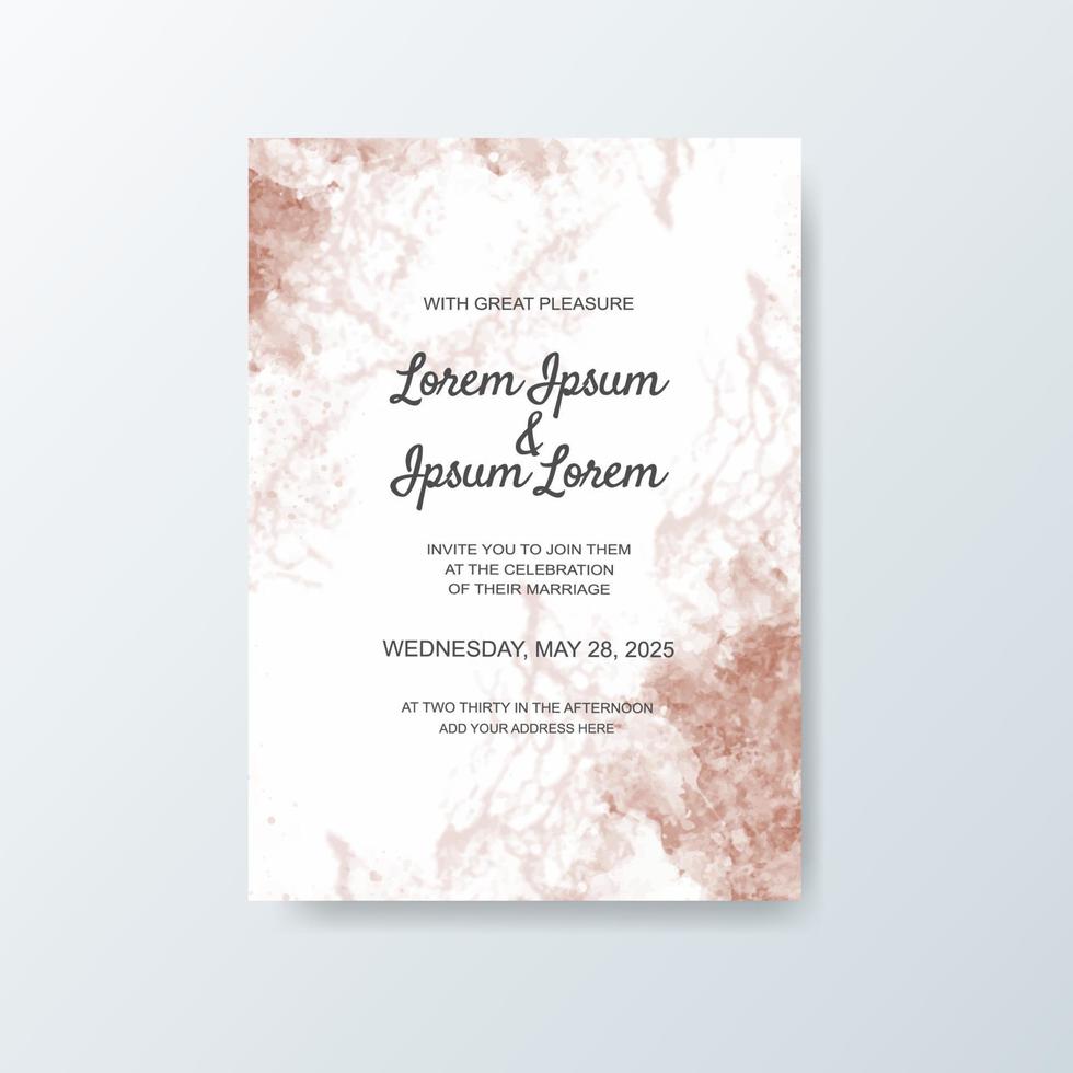 Wedding invitation with abstract watercolor background vector