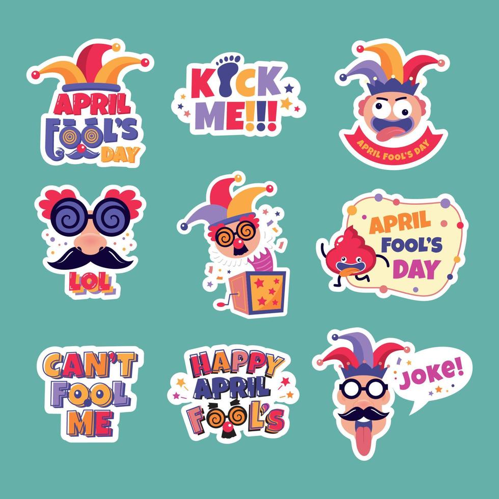 April Fool Sticker vector