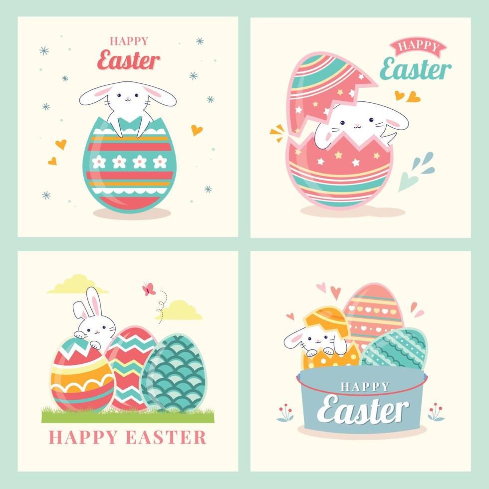 Easter Bunny Greeting Cards vector