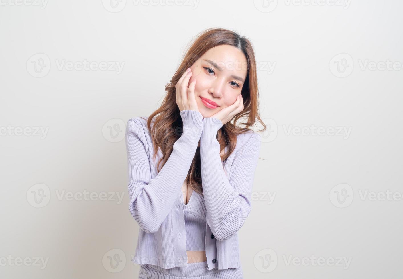 portrait beautiful woman with happy feeling and smiling photo