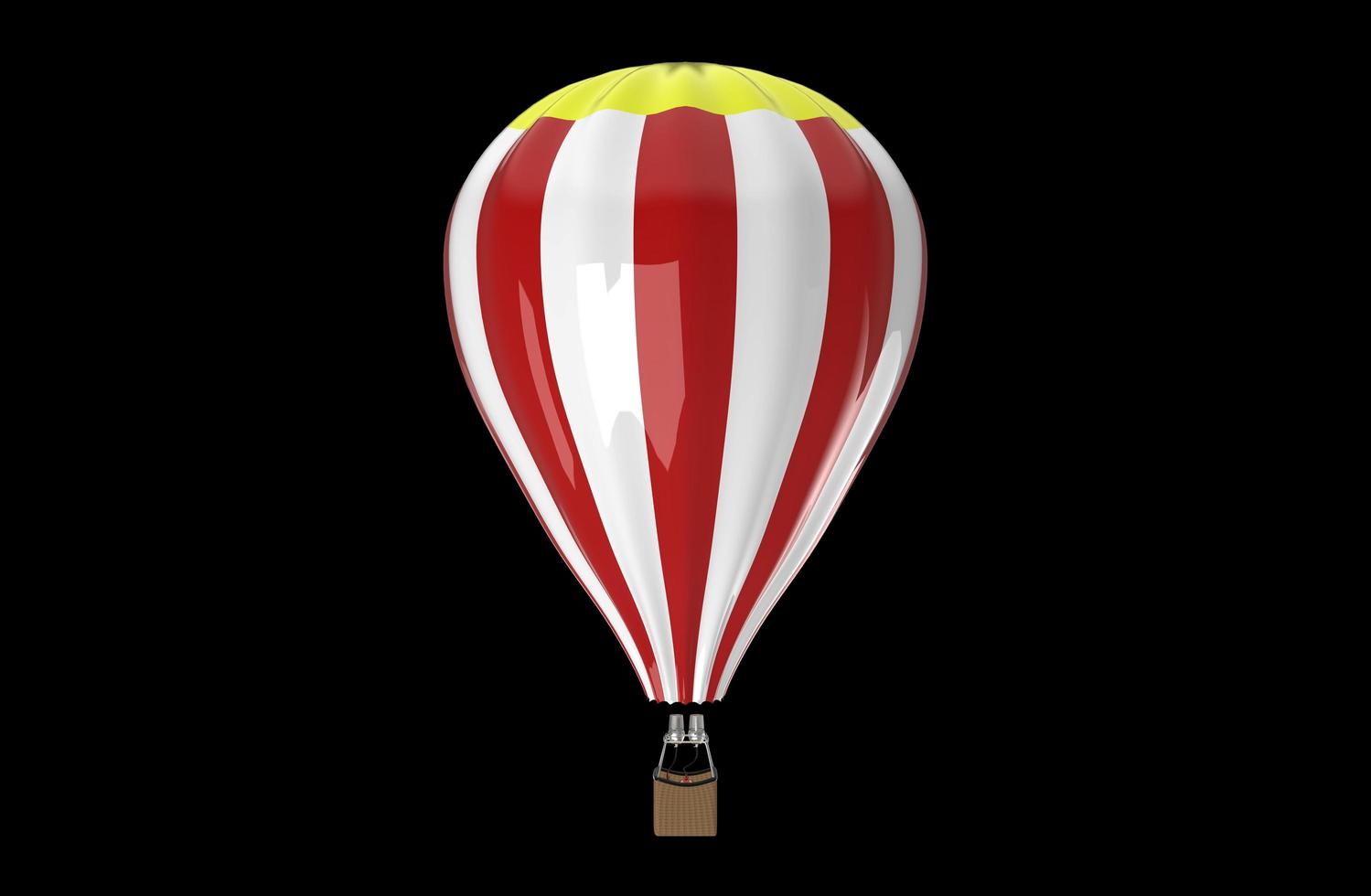 Hot air balloon isolated on white background 3d image illustration photo