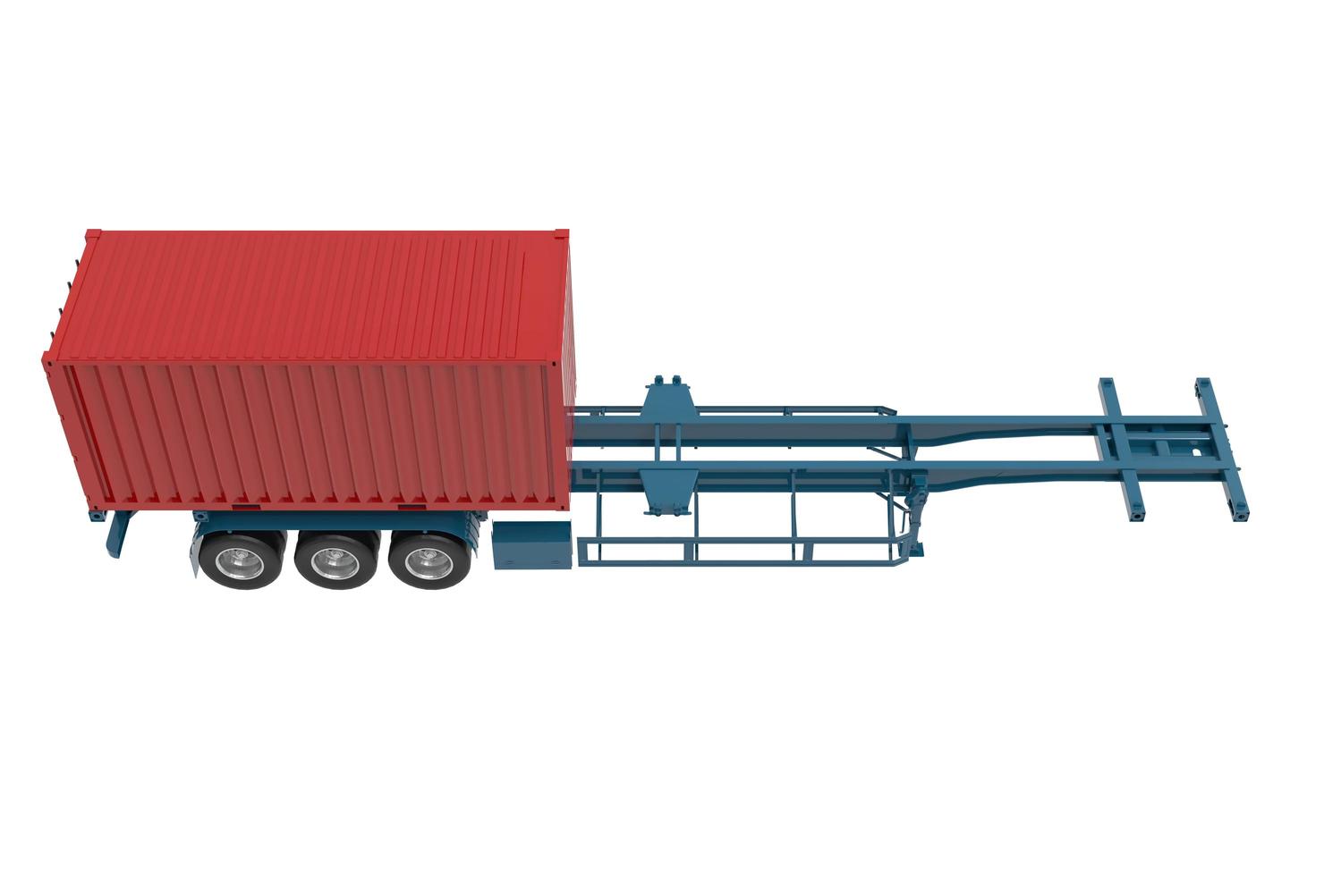 semi trailer truck logo template 3d illustration photo