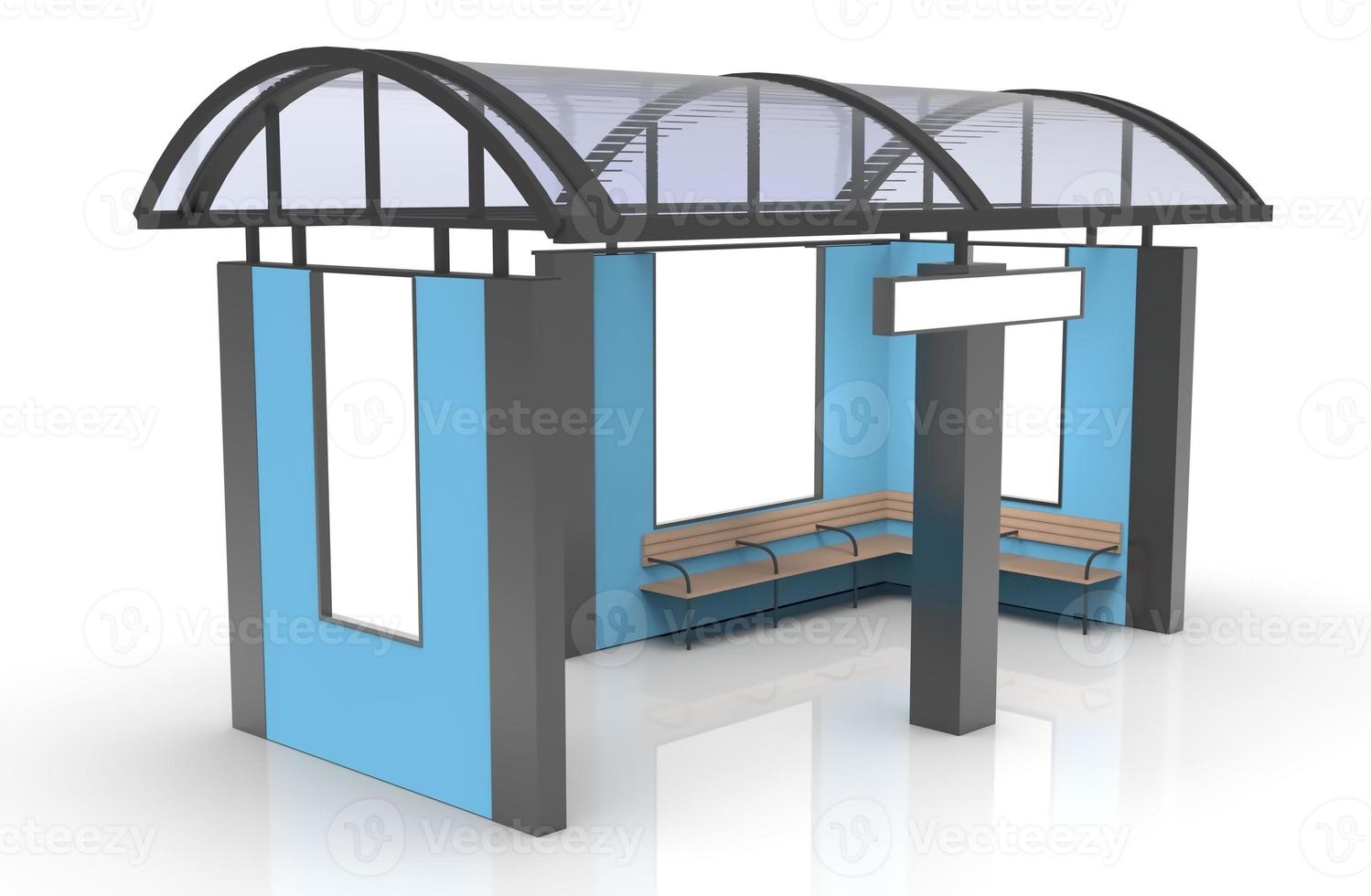 bus stop mockup illustration 3d rendering photo