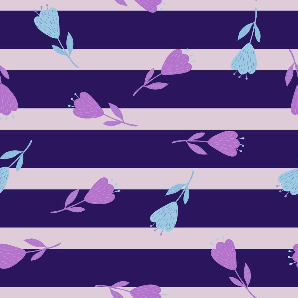 Flower cute seamless pattern. Hand drawn field background. vector