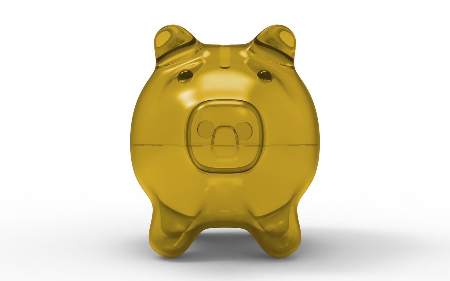 Yellow Piggy bank to save money economy finance and savings concept 3D illustration photo