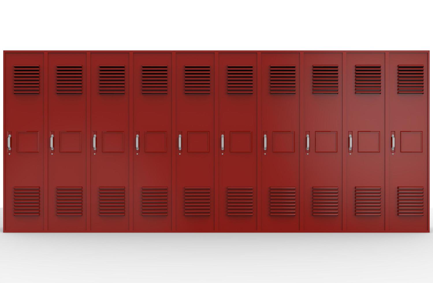 lockers red primary secondary school in a row image 3d illustration photo